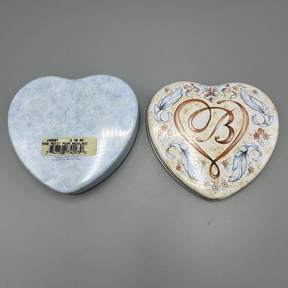 Brighton Heart Shaped Tin Trinket Jewelry Box Empty Love Romance 5.5" - Picture 5 of 10